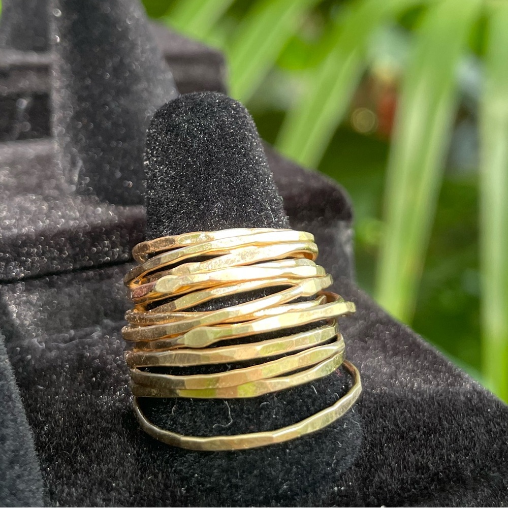 *SOLD OUT *Made in Hawaii Gold Filled Textured Stackable Ring - Picture 2 of 4